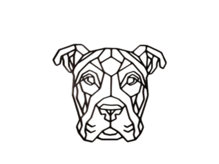 Pitbull Low -Poly Wall Art -Decoración Geométrica