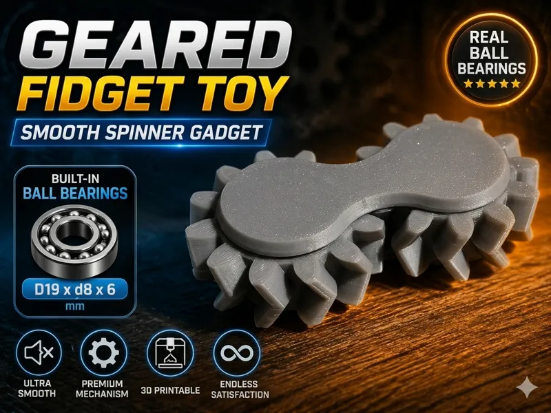 Geared Fidget Toy  Smooth Spinner Gadget