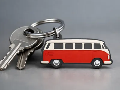 Keychain in the shape of a VW T1 (Bulli)