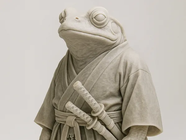 Figurine grenouille samouraï