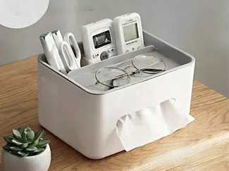 2-in-1 Tissue Box with Storage Compartments