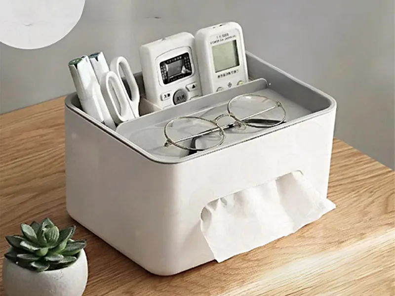 2-in-1 Tissue Box with Storage Compartments