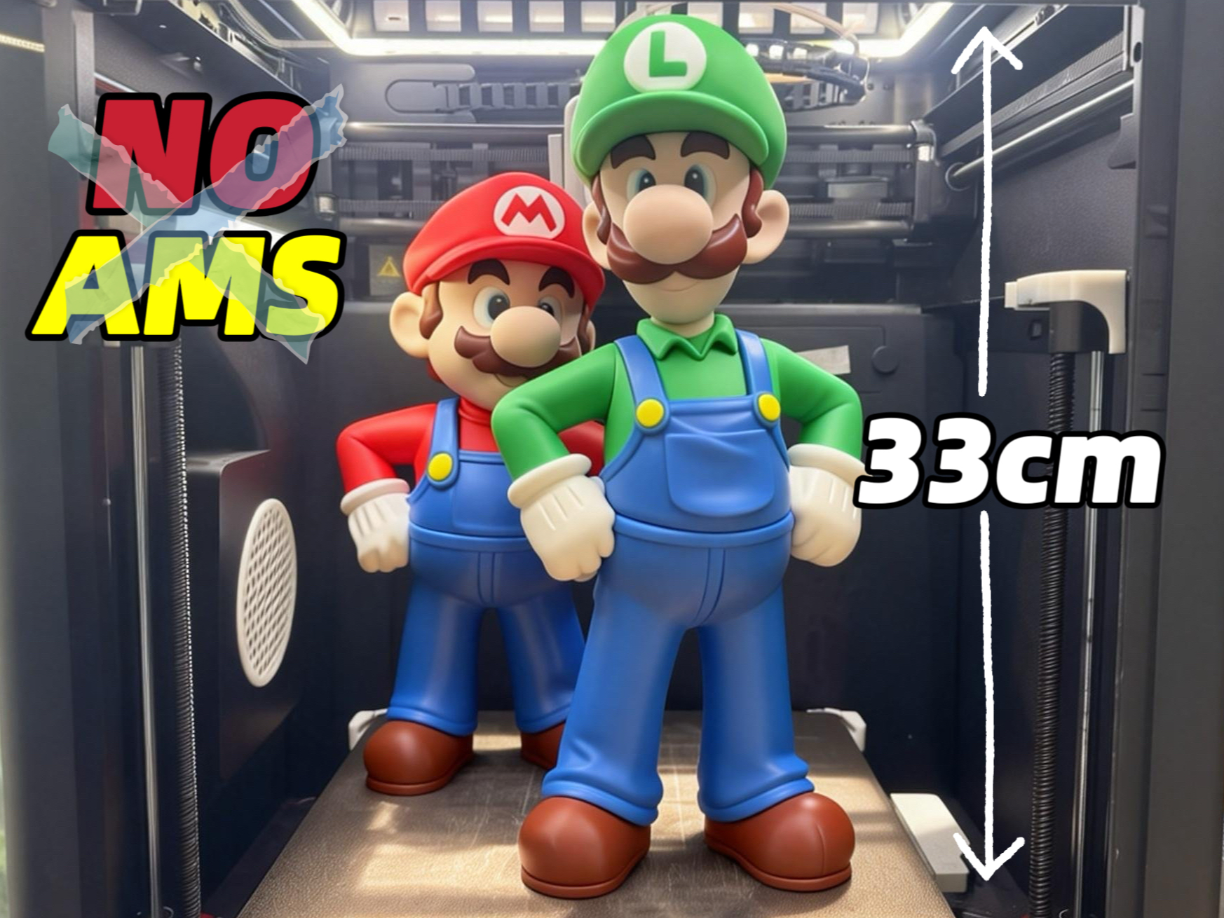 Miniatura 1 do modelo 3D 路易吉·超级马里奥系列 高度33cm（无需AMS）Luigi·Super Mario Bros