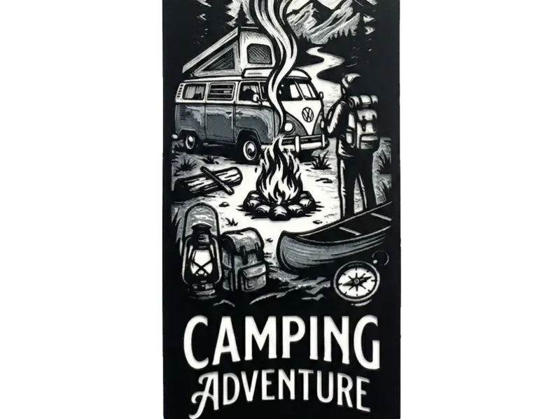 Camping Adventure Bookmark –Pop-Top Van Edition