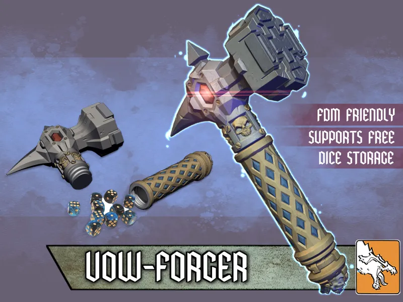 Vow-Forger Hammer - Dice Storage Wargaming Prop