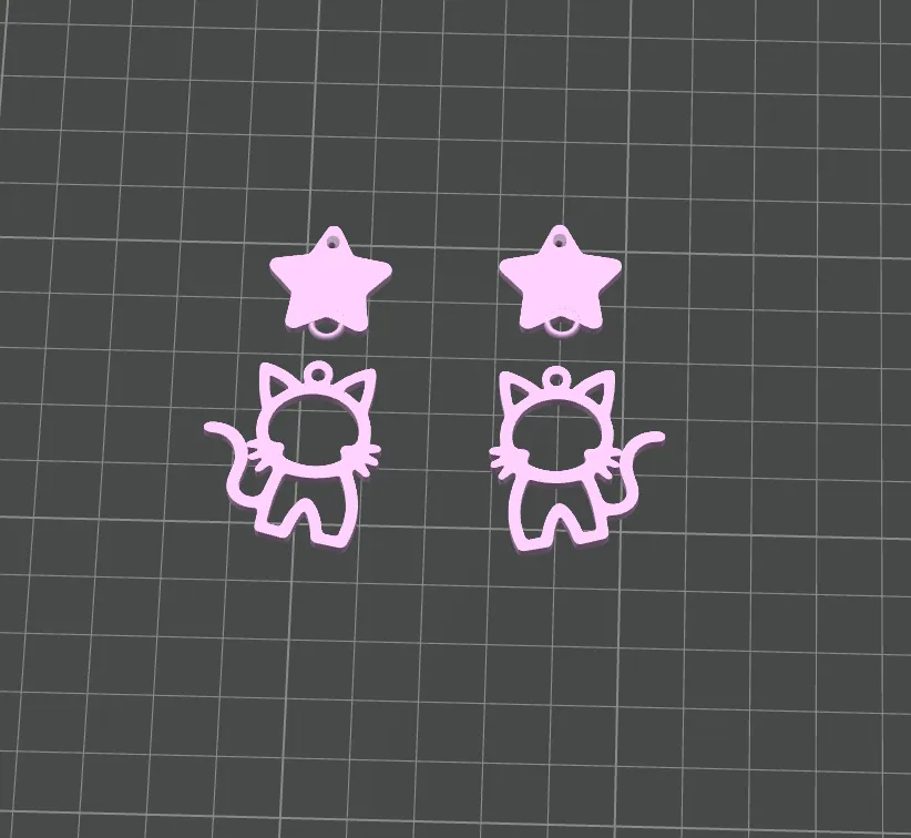 Star cat earring view 2