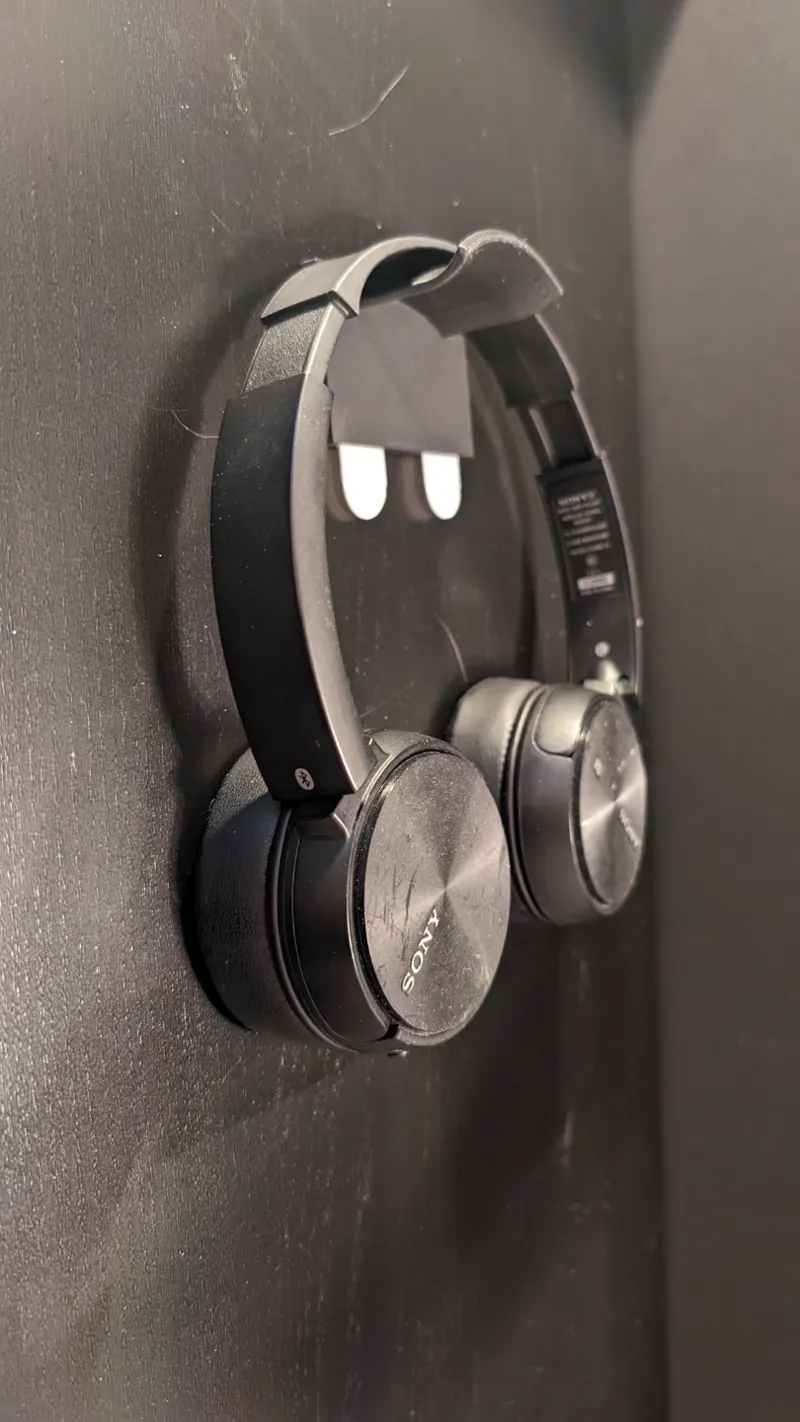 Headphone Holder Using Command Strip Recessed