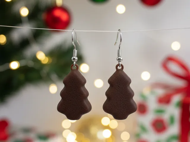 Chocolate Christmas Tree Earrings - Reese