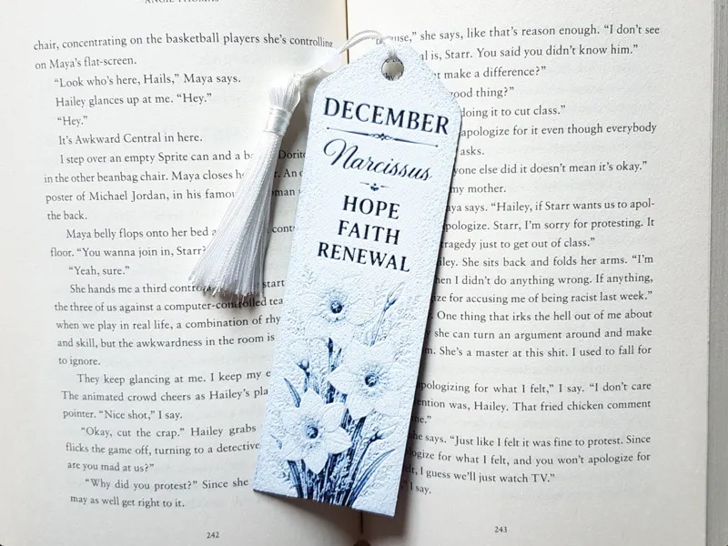 Bookmark, December Flower, Birth month