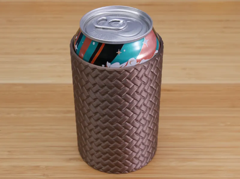 Woven Leather 12 oz Can Holder