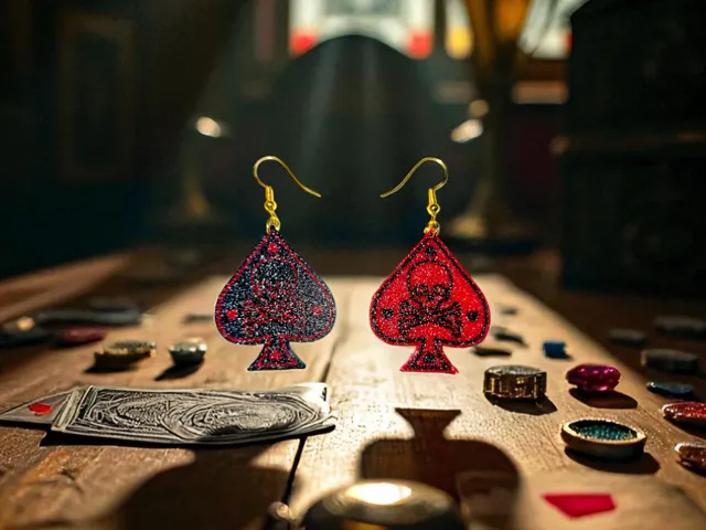 Ace of spades skull earrings
