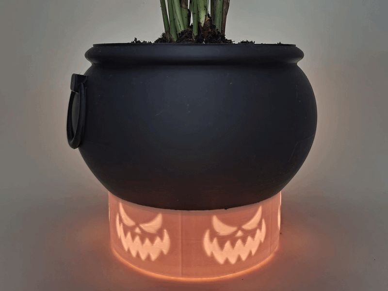 Witch Cauldron Planter Self-Watering Illuminated