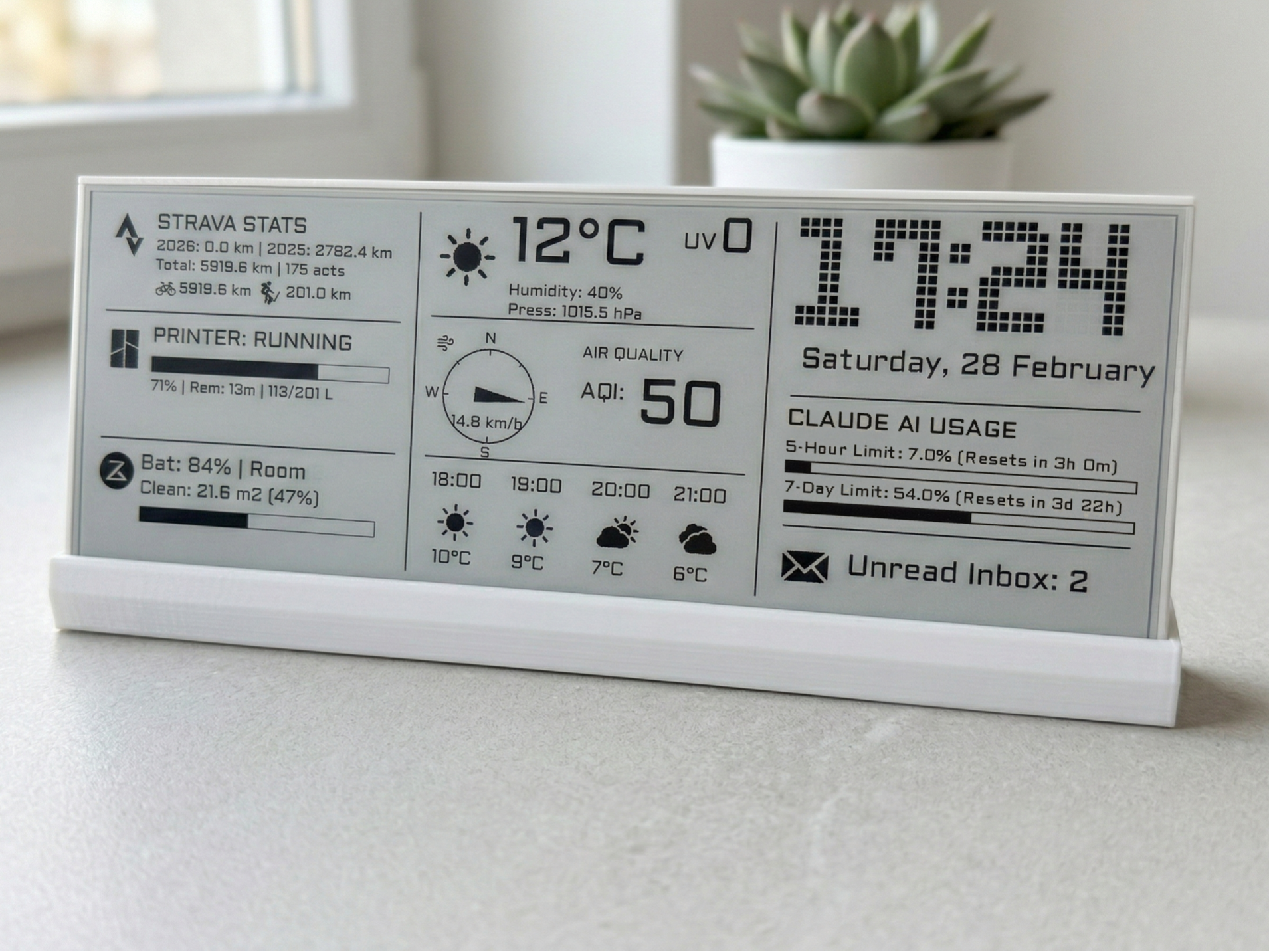 EPaper Dashboard Waveshare 10.85''