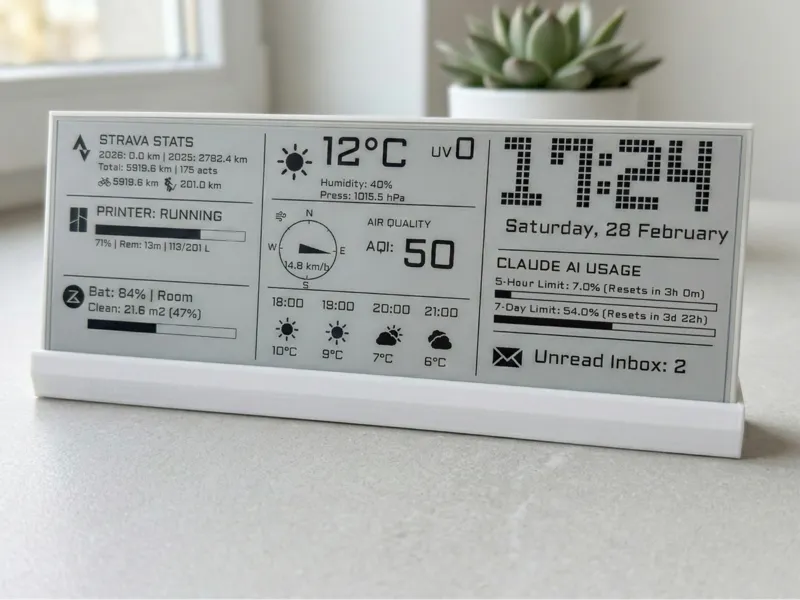 EPaper Dashboard Waveshare 10.85''