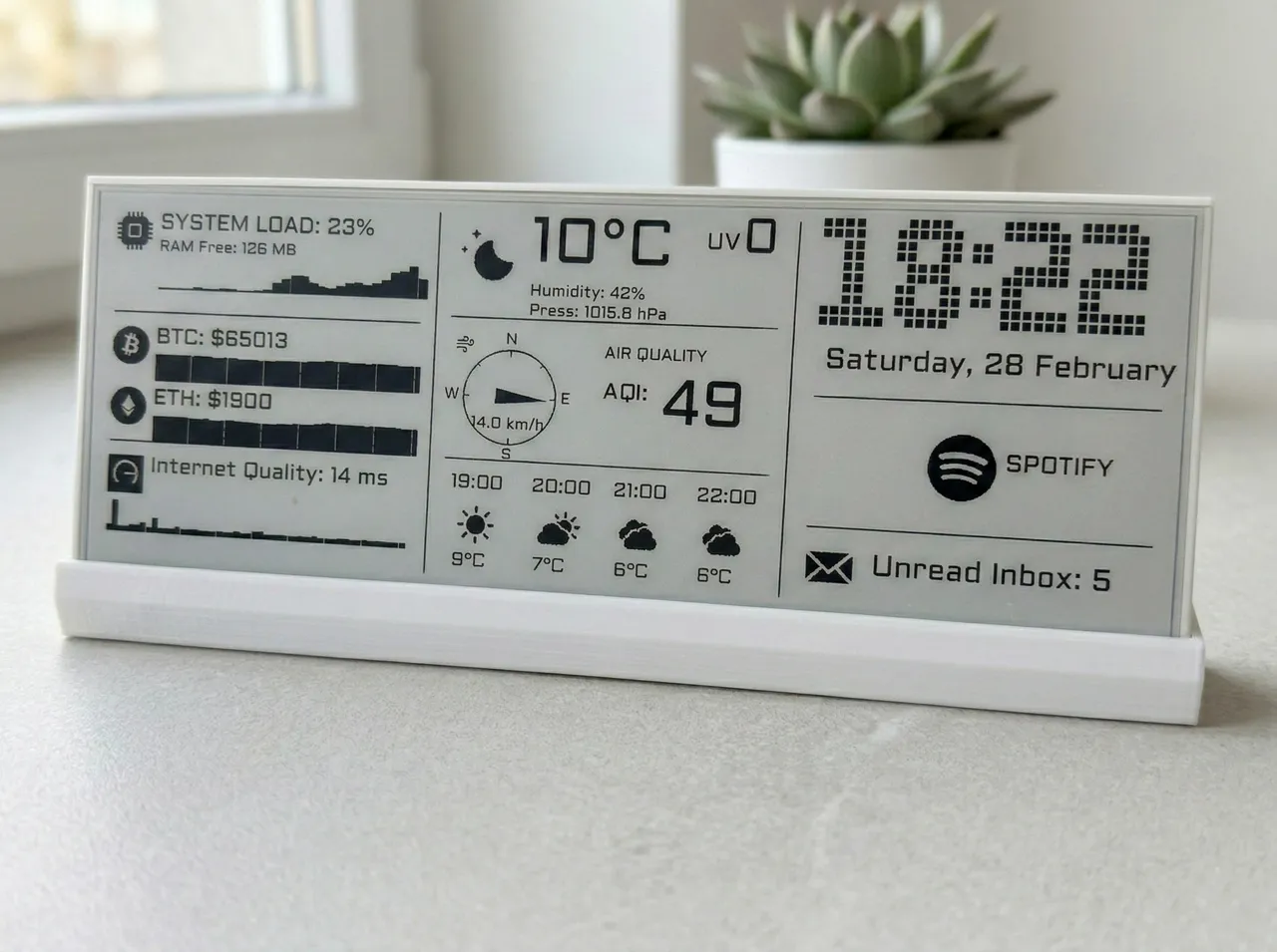 EPaper Dashboard Waveshare 10.85'' view 3