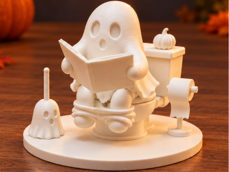 Funny ghost on a toilet - 1
