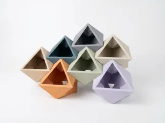 现代简约几何风格 模块化堆叠式/镶嵌式 盆栽花盆