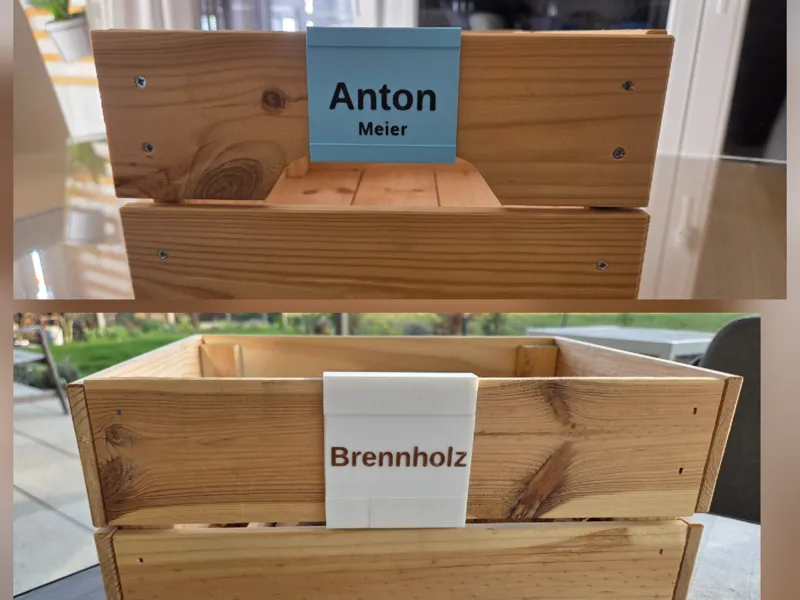Schild für Ikea Holzkiste (personalisierbar)