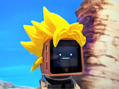 Super Saiyan Stack-chan (M5StackChan exclusive accessory)