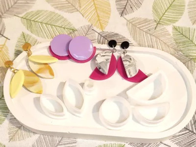 Circular shapes clay cutter earrings
