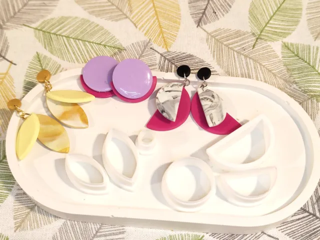 Circular shapes clay cutter earrings