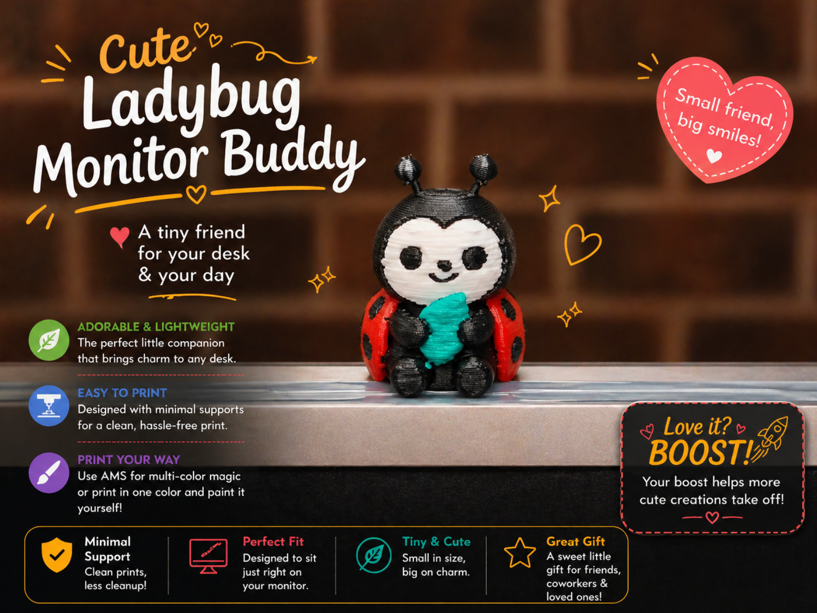 Mini Ladybug Monitor Buddy
