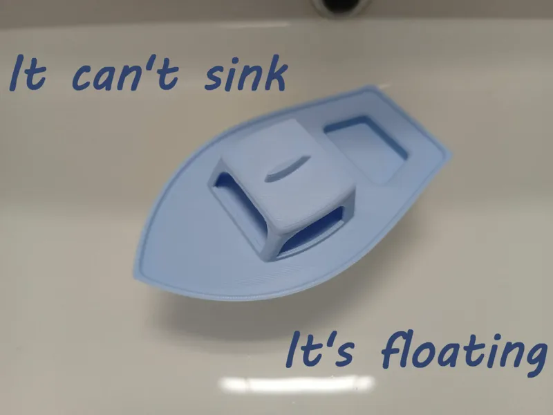 Simple floating unsinkable bathtub boat
