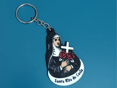 Saint Rita of Cascia keychain