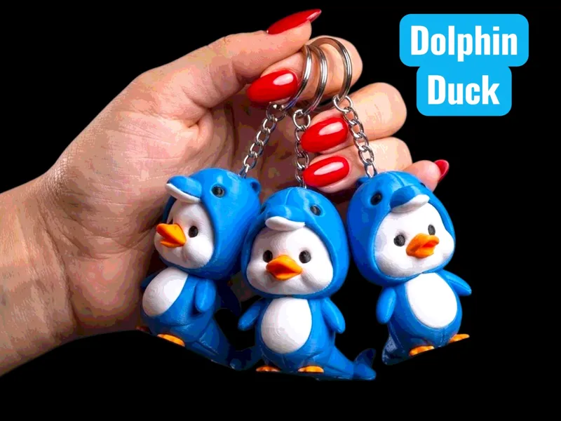 Dolphin Duck Keychain