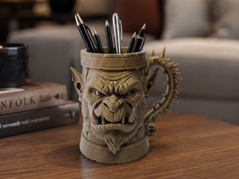 Orkbecher "Grimmgriff" Stachel Stiftehalter