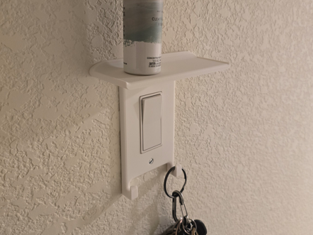 Single Rocker Light Switch with Shelf & Key Hooks