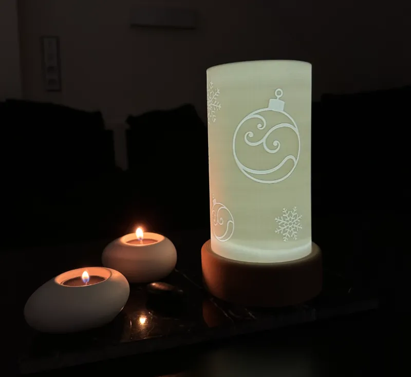 Christmas lamp - Christmas deco + snowflakes