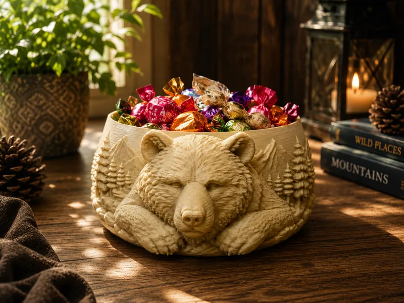 Sleeping Bear Candy Bowl-3D Print Model