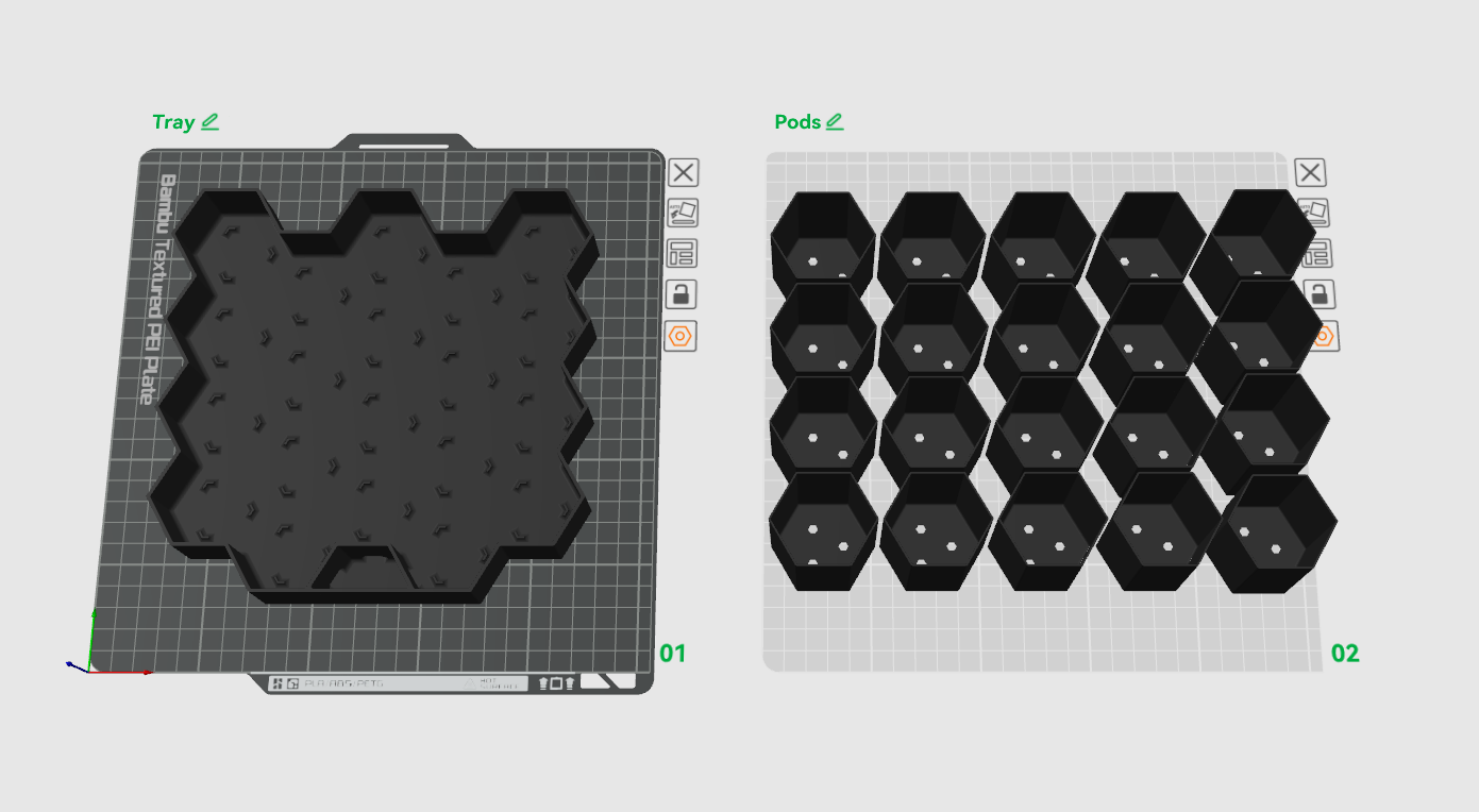 Miniatura 5 do modelo 3D Hexagonal Seed Starter Tray