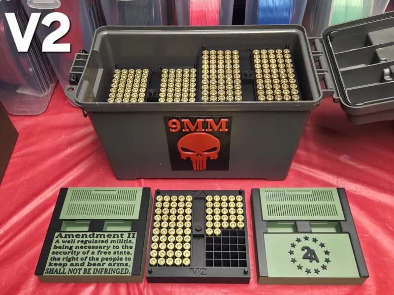 1k rounds 9mm Stackable with Desiccant tray. V2