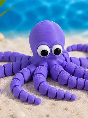Objeto manipulable: Cute Flexi Octopus – Articulated Fidget Toy — vista de referencia 2