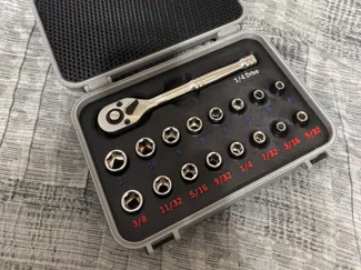 Hyper Tough 1/4" Drive Ratchet / Socket Set Inlay