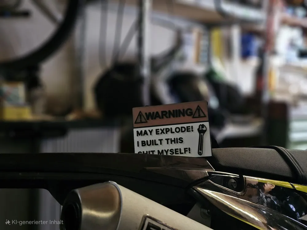 May Explode Mercymaker Funny Warning Sign May explode I built this myself - Free 3D Print ...