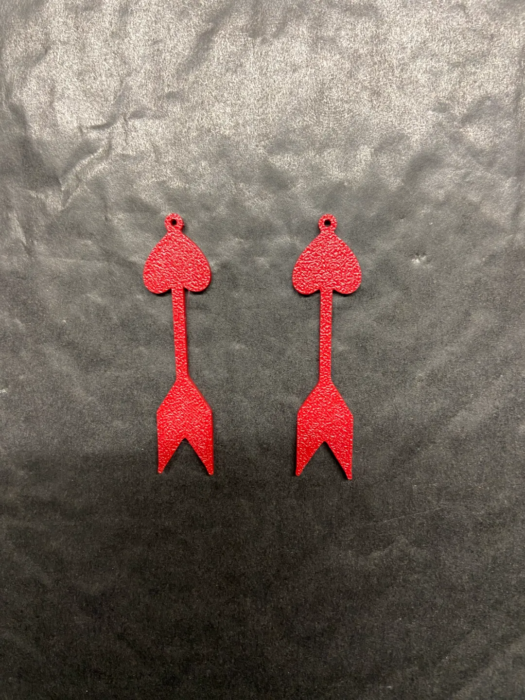 heart arrow earrings view 2