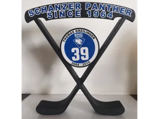 ERC Ingolstadt Eishockey Puck mit Ständer