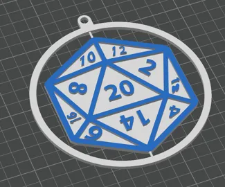 DnD D20 Christmas Ornament