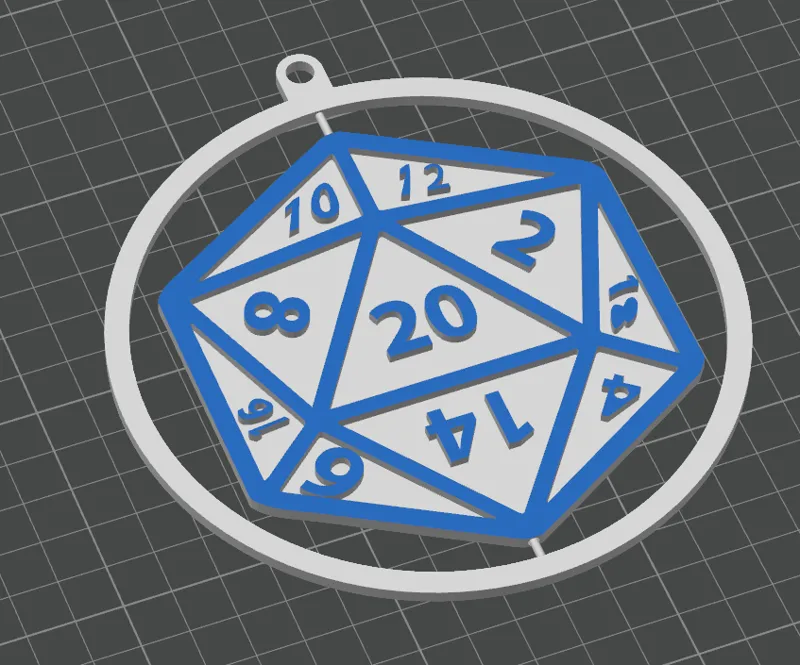 DnD D20 Christmas Ornament