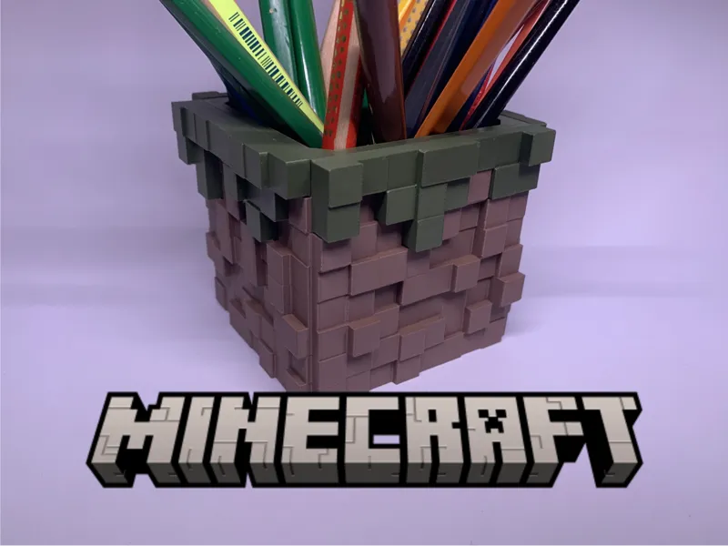 Minecraft Grass Desk Organiser