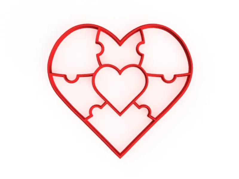 Heart Puzzle Cookie