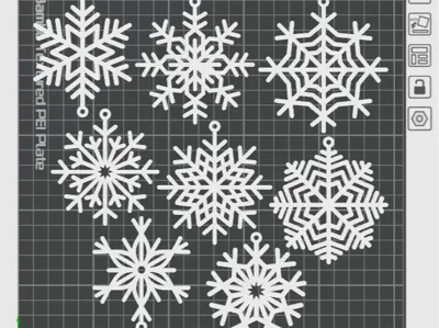 8x Snowflakes for Christmas tree - diameter 8cm