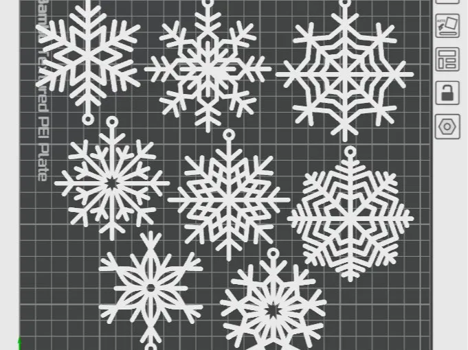 8x Snowflakes for Christmas tree - diameter 8cm