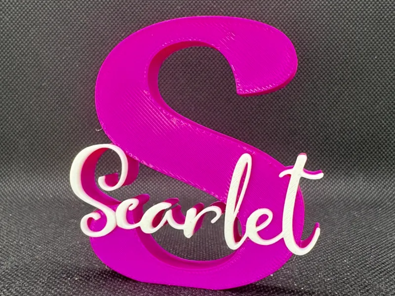 SCARLET name ornament sign nametag