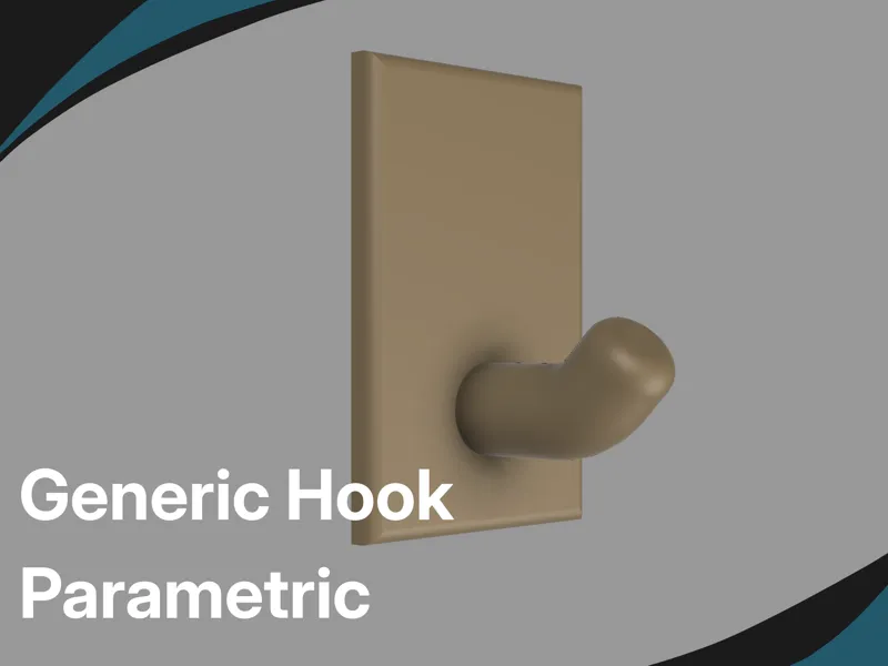 Hook for double sided tape (parametric Fusion 360)