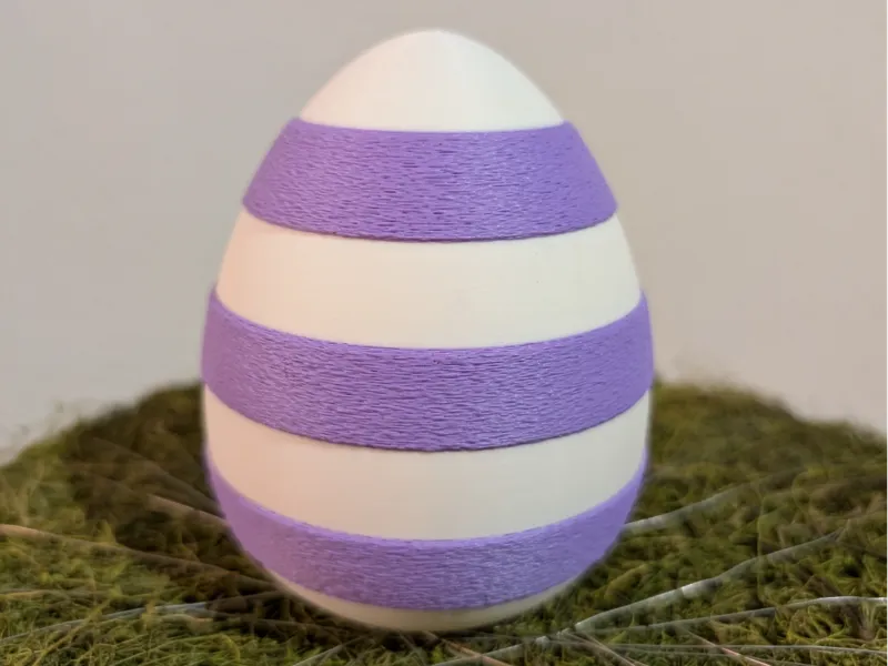 Fuzzy Striped Easter Egg