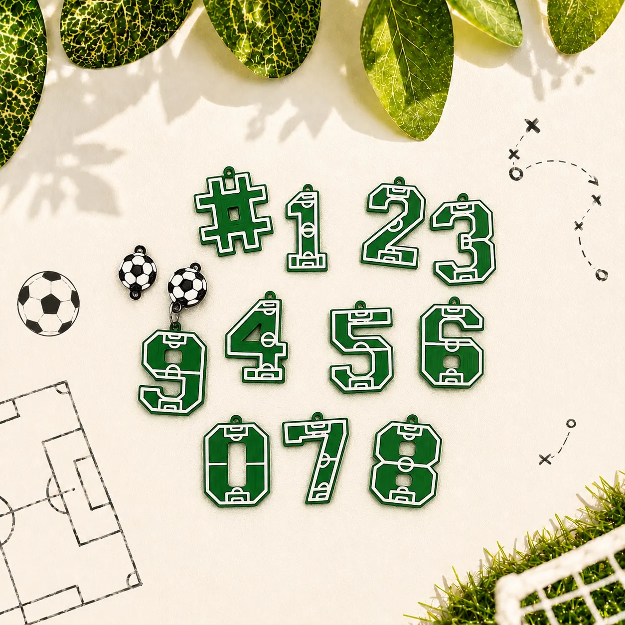 Goal Time Soccer Number Earrings view 2